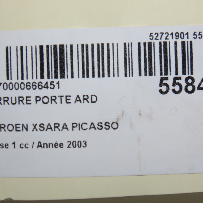 Serrure porte ard occasion CITROEN XSARA PICASSO Phase 1 12-1999->02-2004 2.0 HDi 90ch 913894 5