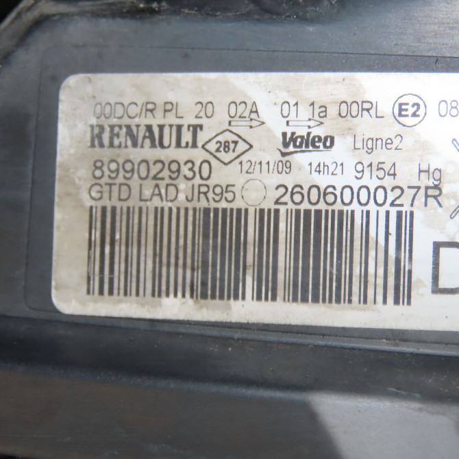 Phare gauche occasion RENAULT SCENIC III Phase 1 04-2009->11-2011 1.9 DCI 130ch 260607549R 6