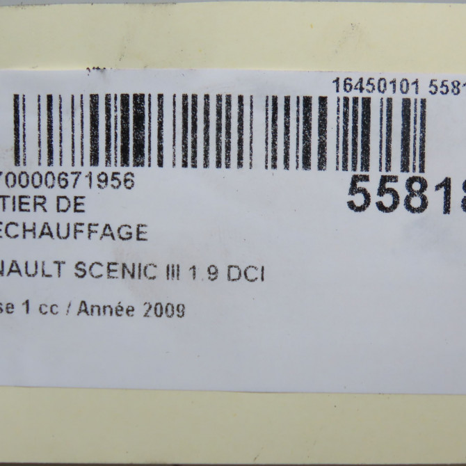 Boitier de préchauffage occasion RENAULT SCENIC III Phase 1 04-2009->11-2011 1.9 DCI 130ch 110673774R 6