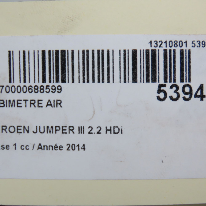 Debimetre air occasion CITROEN JUMPER III Phase 1 06-2006->... 2.2 HDi 130ch 9674958880 6