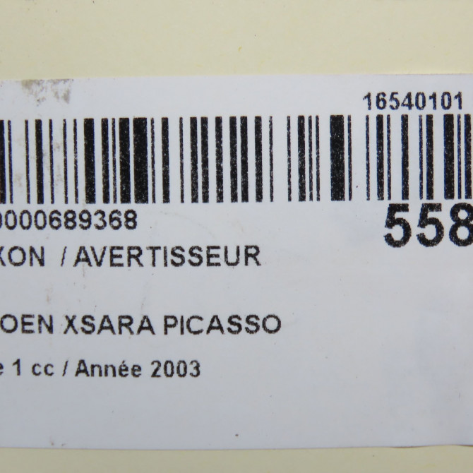 Klaxon  / avertisseur occasion CITROEN XSARA PICASSO Phase 1 12-1999->02-2004 2.0 HDi 90ch 5