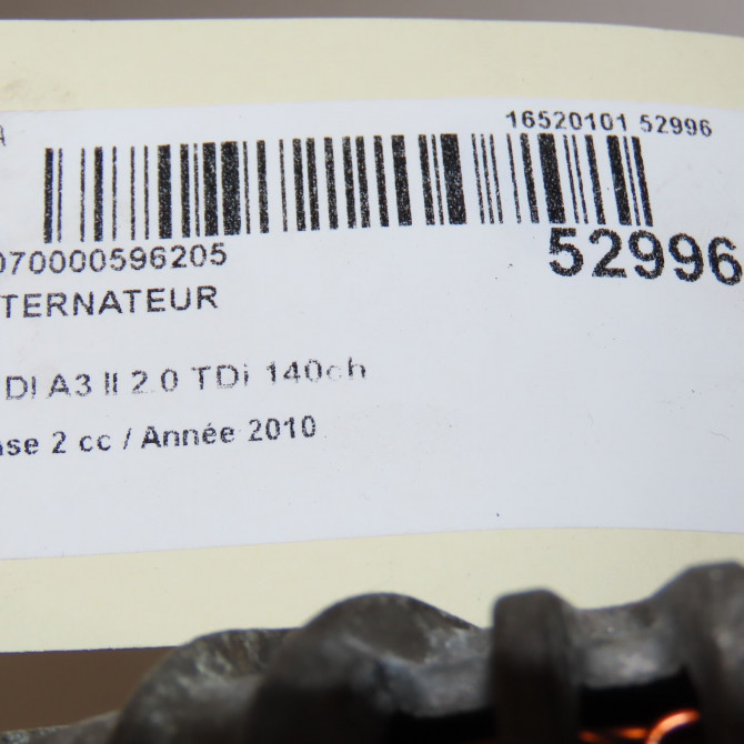 Alternateur occasion AUDI A3 II Phase 2 06-2008->07-2012 2.0 TDi 140ch 3L903024M 8