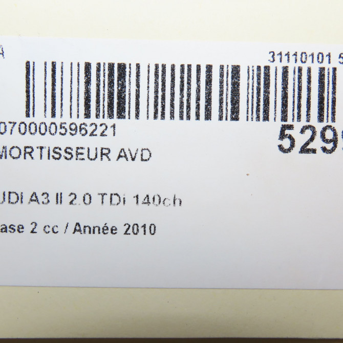 Amortisseur avant droit occasion AUDI A3 II Phase 2 06-2008->07-2012 2.0 TDi 140ch 1T0413031DB 5