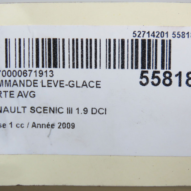 Commande lève-glace porte avant gauche occasion RENAULT SCENIC III Phase 1 04-2009->11-2011 1.9 DCI 130ch 809610017R 5