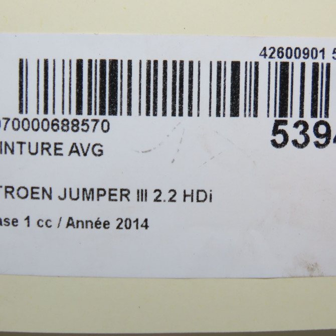 Ceinture avant gauche occasion CITROEN JUMPER III Phase 1 06-2006->... 2.2 HDi 130ch 8975XF 5