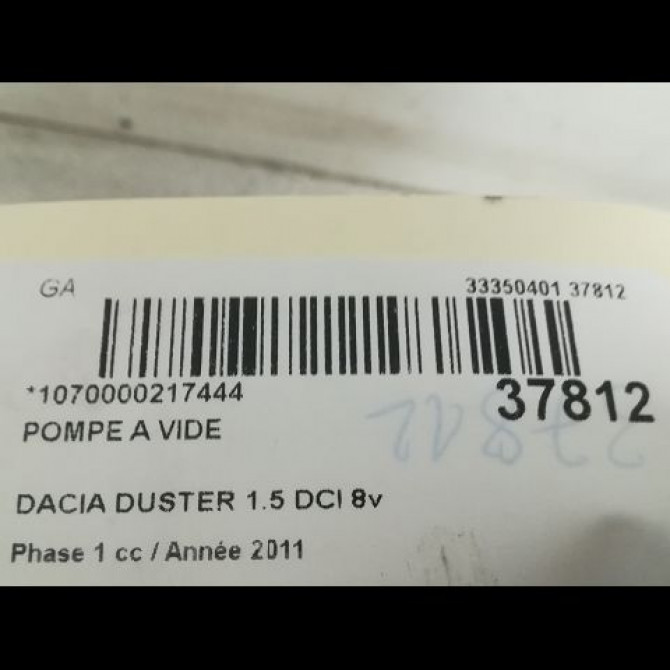 Pompe a vide occasion DACIA DUSTER Phase 1 03-2010->12-2013 1.5 DCI 8v 110ch 146505272R 4