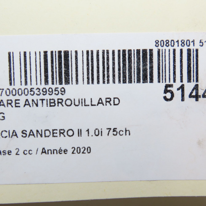 Phare antibrouillard avant gauche occasion DACIA SANDERO II Phase 1 04-1995->04-1999 1.0i 75ch 261500097R 5