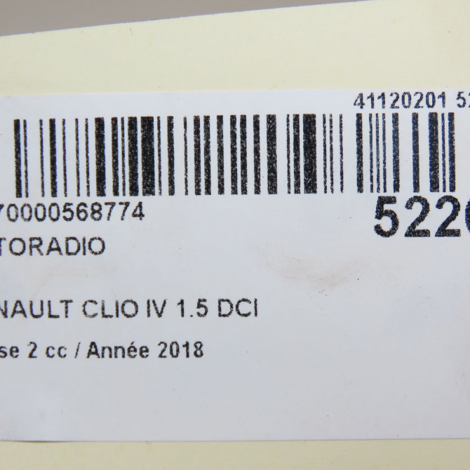 Autoradio occasion RENAULT CLIO IV Phase 2 08-2016->... 1.5 DCI 75ch 281156547R 5