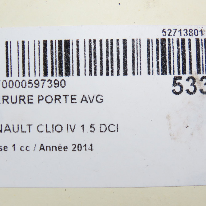 Serrure porte avg occasion RENAULT CLIO IV Phase 1 07-2012->... 1.5 DCI 90ch 805033000R 8