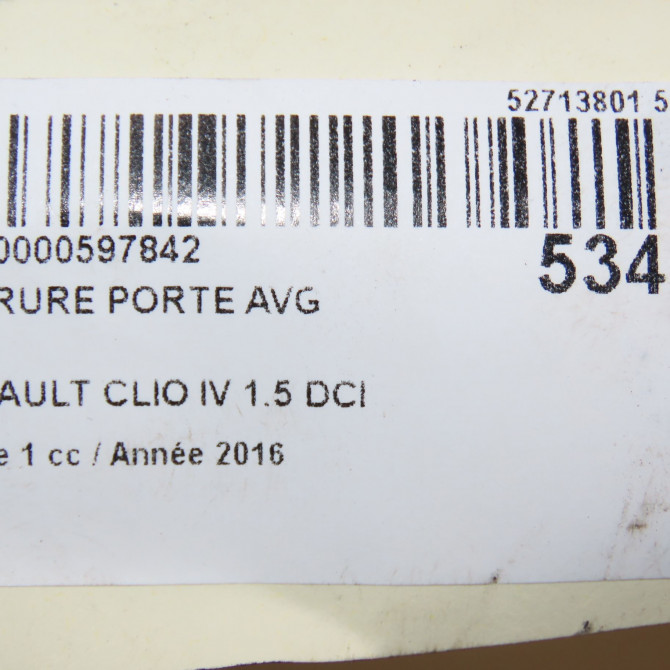 Serrure porte avg occasion RENAULT CLIO IV Phase 1 07-2012->... 1.5 DCI 90ch 805033000R 8