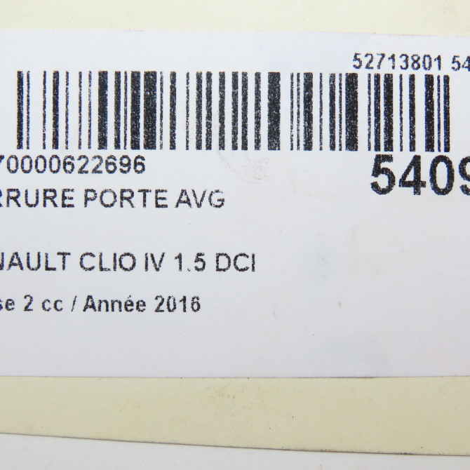 Serrure porte avg occasion RENAULT CLIO IV Phase 2 08-2016->... 1.5 DCI 75ch 805033000R 7
