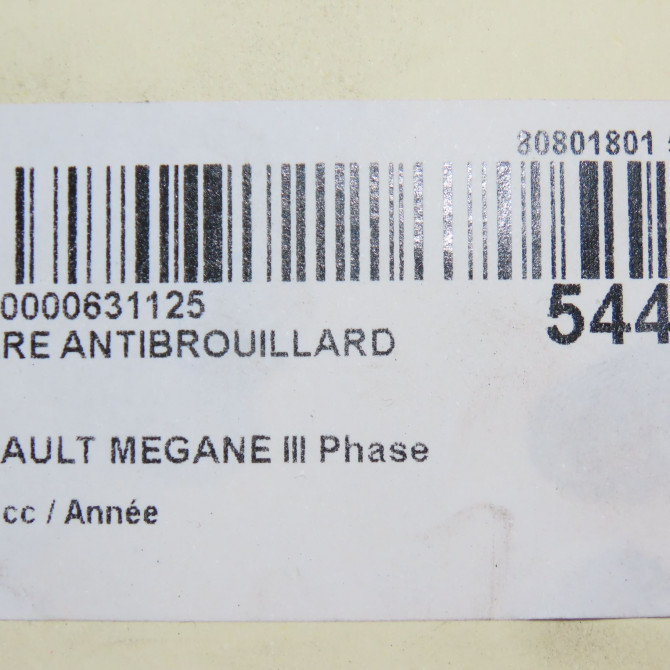 Phare antibrouillard avant gauche occasion RENAULT MEGANE III Phase 2 01-2012->06-2014 261500097R 6
