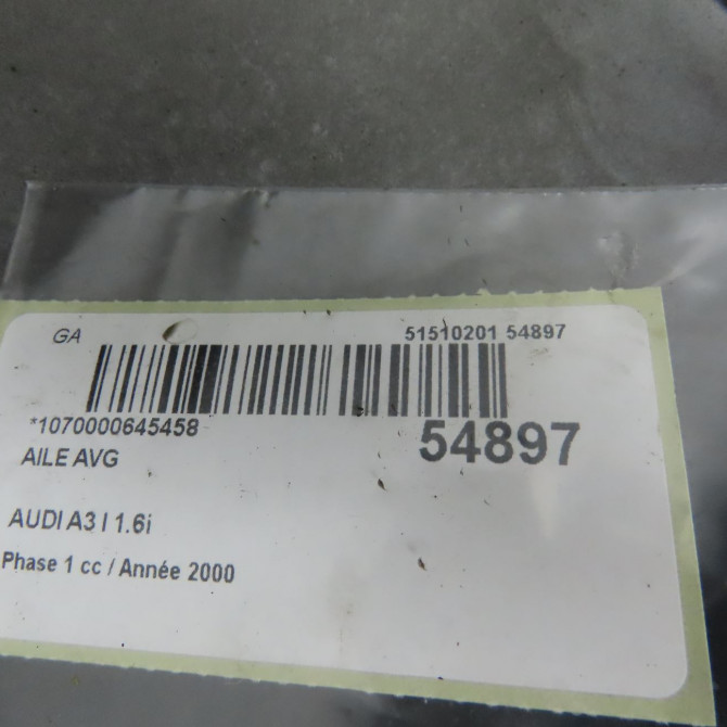 Aile avant gauche occasion AUDI A3 I Phase 1 09-1996->10-2000 1.6i 8L0821105 6