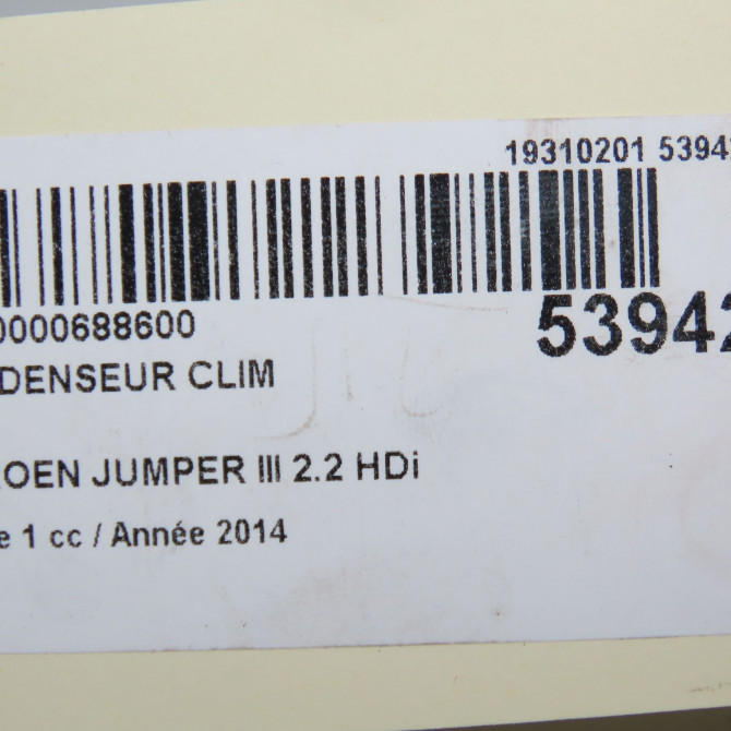 Condenseur clim occasion CITROEN JUMPER III Phase 1 06-2006->... 2.2 HDi 130ch 1649790580 4