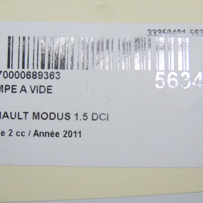 Pompe a vide occasion RENAULT MODUS Phase 2 01-2008->12-2012 1.5 DCI 75ch 146505272R 8