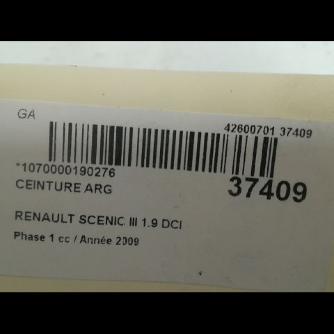 Ceinture arrière gauche occasion RENAULT SCENIC III Phase 1 04-2009->11-2011 1.9 DCI 130ch 888410009R 5