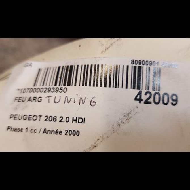 Feu arrière gauche occasion PEUGEOT 206 Phase 1 09-1998->03-2009 2.0 HDI 6350P1 3