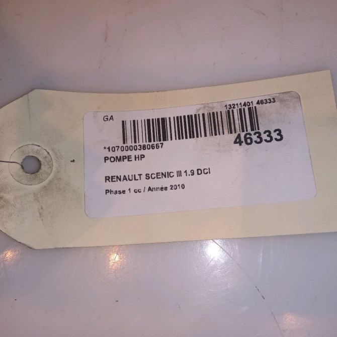 Pompe hp occasion RENAULT SCENIC III Phase 1 04-2009->11-2011 1.9 DCI 130ch 8200945033 4