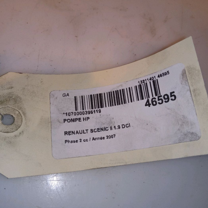 Pompe hp occasion RENAULT SCENIC II Phase 2 09-2006->04-2009 1.9 DCI 130ch 8200945033 6
