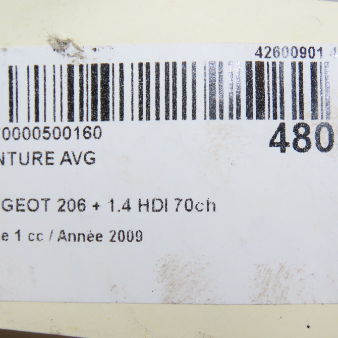 Ceinture avant gauche occasion PEUGEOT 206 + Phase 1 03-2009->05-2013 1.4 HDI 70ch 8974GT 6