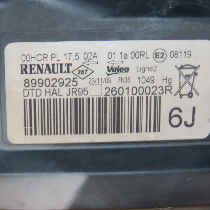Phare droit occasion RENAULT SCENIC III Phase 1 04-2009->11-2011 1.5 DCI 105ch 260108250R 4