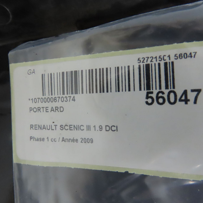 Porte arrière droite occasion RENAULT SCENIC III Phase 1 04-2009->11-2011 1.9 DCI 130ch 821009283R 5