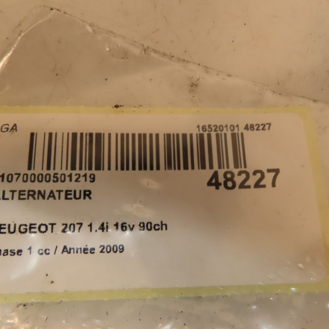 Alternateur occasion PEUGEOT 207 Phase 1 04-2006->06-2013 1.4i 16v 90ch 5705KQ 6