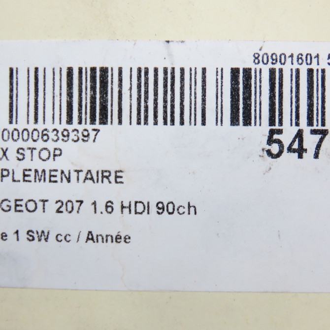 Feux stop supplementaire occasion PEUGEOT 207 Phase 1 SW 07-2007->03-2013 1.6 HDI 90ch 6350CK 6