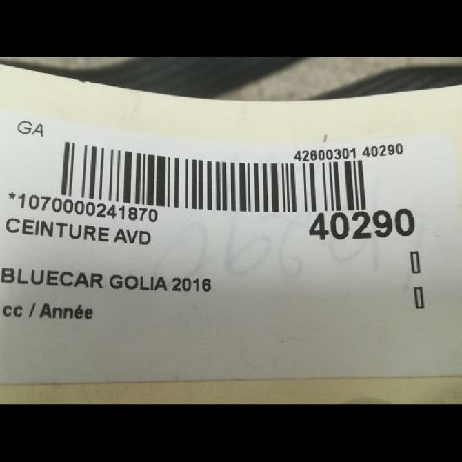 Ceinture avant droite occasion BLUECAR GOLIA 4