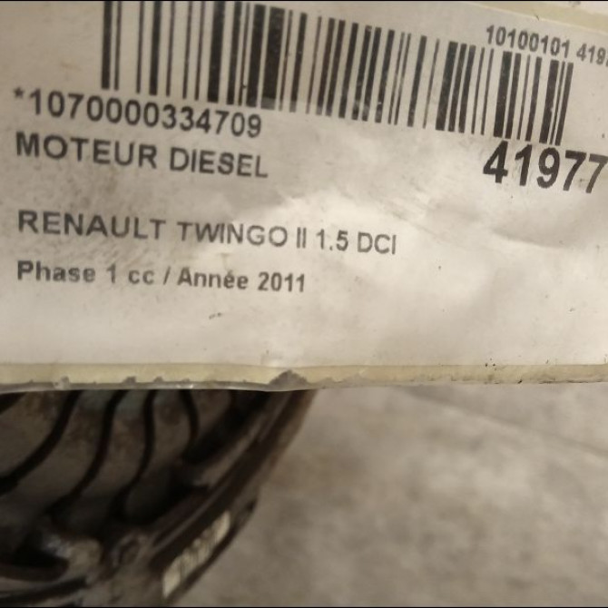 Moteur diesel occasion RENAULT TWINGO II Phase 1 06-2007->11-2011 1.5 DCI 75ch 8201246258 6