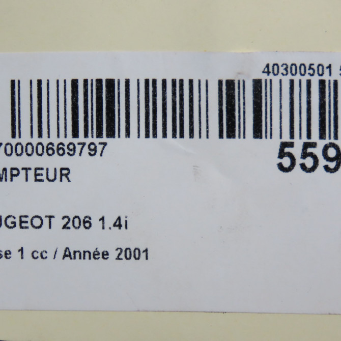 Compteur occasion PEUGEOT 206 Phase 1 09-1998->03-2009 1.4i 1606637880 7