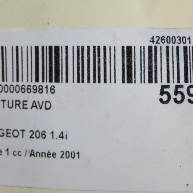 Ceinture avant droite occasion PEUGEOT 206 Phase 1 09-1998->03-2009 1.4i 8974GV 7