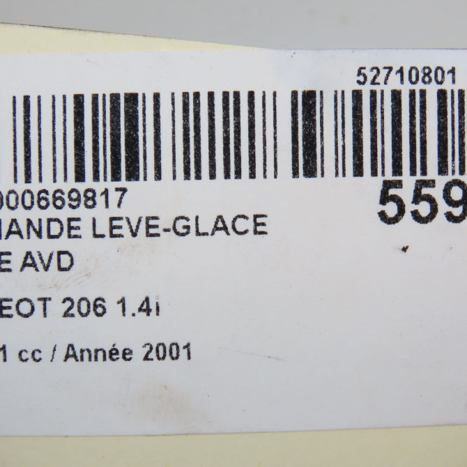 Commande lève-glace porte avant droite occasion PEUGEOT 206 Phase 1 09-1998->03-2009 1.4i 9331FP 8