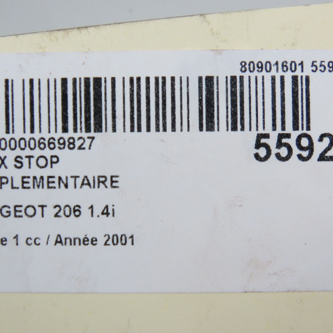 Feux stop supplementaire occasion PEUGEOT 206 Phase 1 09-1998->03-2009 1.4i 6350K5 5