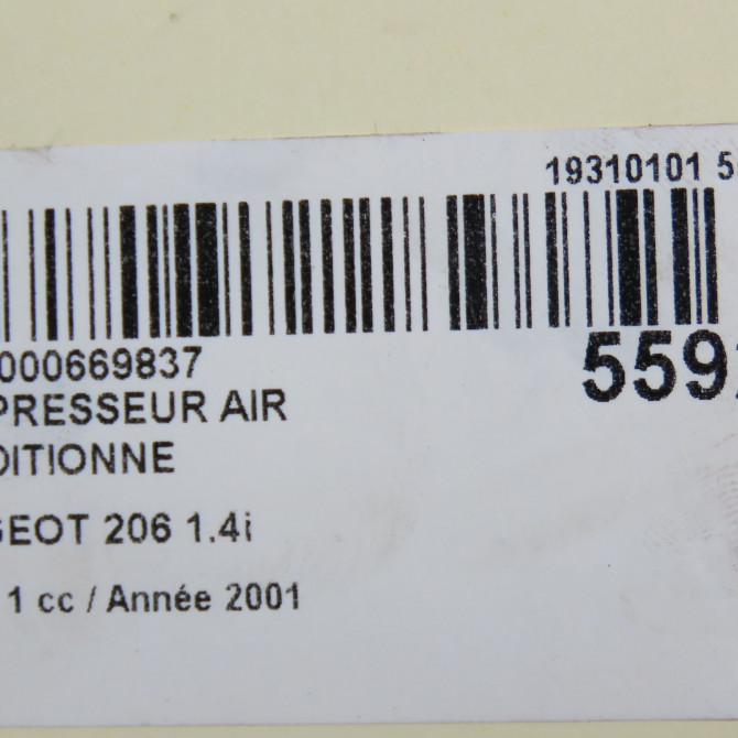 Compresseur air conditionne occasion PEUGEOT 206 Phase 1 09-1998->03-2009 1.4i 6453CN 8