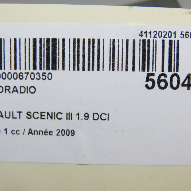 Autoradio occasion RENAULT SCENIC III Phase 1 04-2009->11-2011 1.9 DCI 130ch 281019743R 6