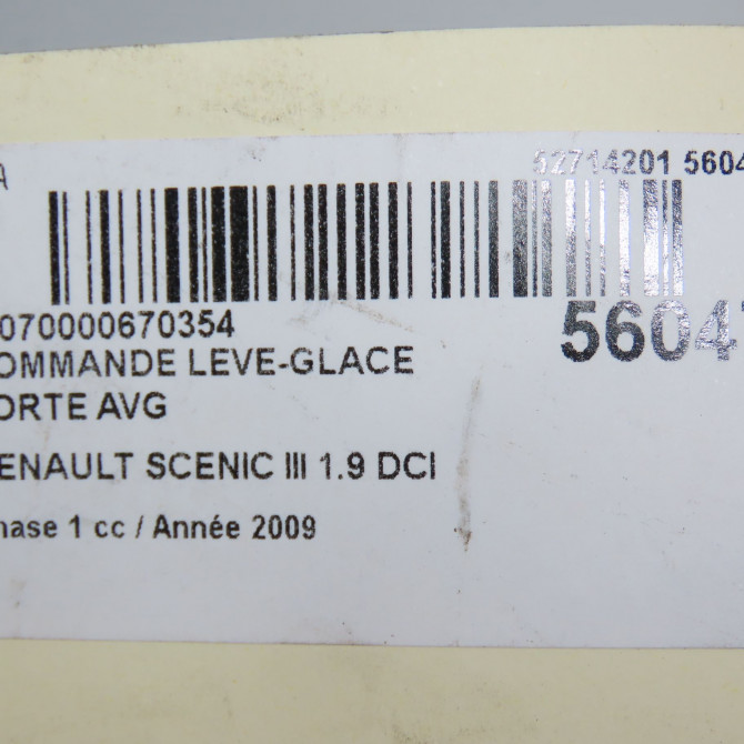 Commande lève-glace porte avant gauche occasion RENAULT SCENIC III Phase 1 04-2009->11-2011 1.9 DCI 130ch 809610017R 5