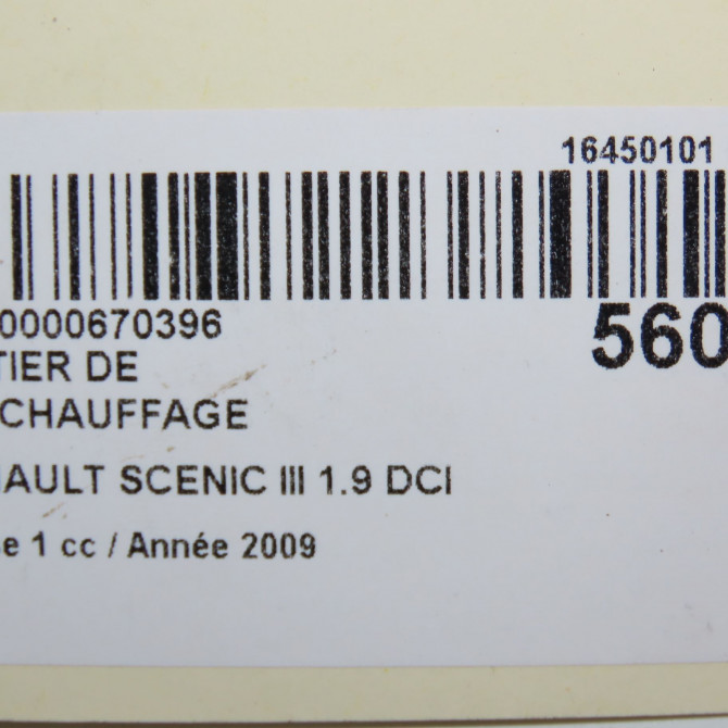 Boitier de préchauffage occasion RENAULT SCENIC III Phase 1 04-2009->11-2011 1.9 DCI 130ch 110673774R 7