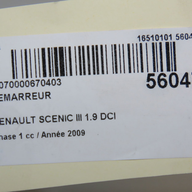 Démarreur occasion RENAULT SCENIC III Phase 1 04-2009->11-2011 1.9 DCI 130ch 8200741476 6