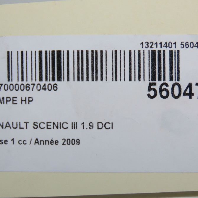 Pompe hp occasion RENAULT SCENIC III Phase 1 04-2009->11-2011 1.9 DCI 130ch 8200945033 8