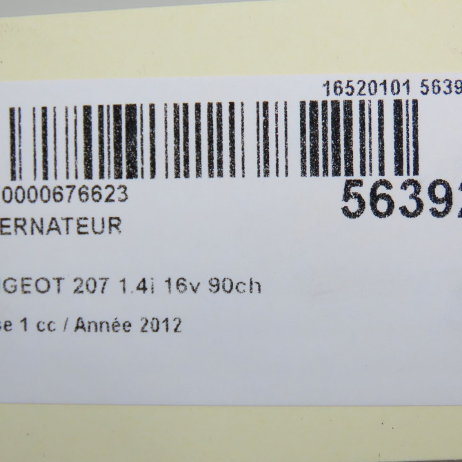 Alternateur occasion PEUGEOT 207 Phase 1 04-2006->06-2013 1.4i 16v 90ch 5705KQ 8