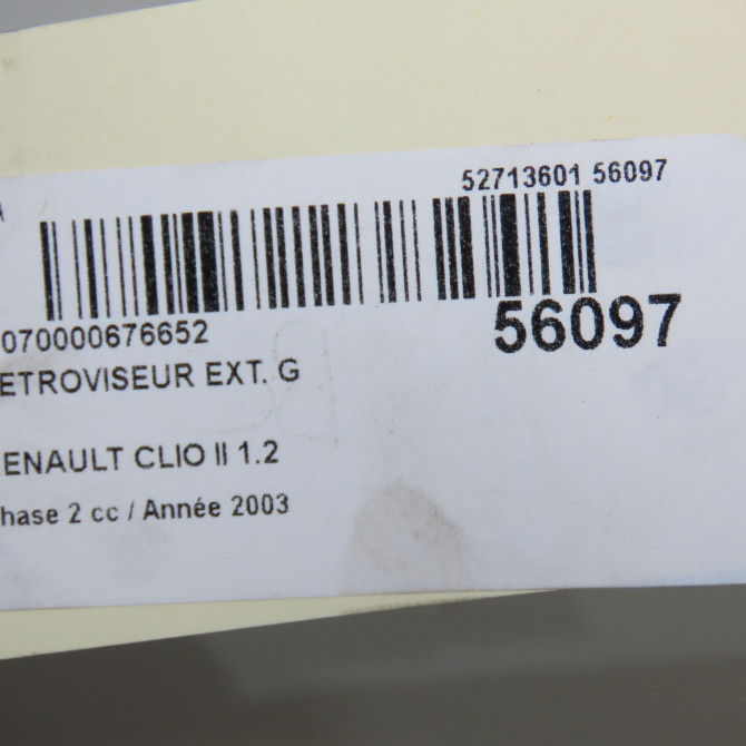 Retroviseur exterieur gauche occasion RENAULT CLIO II Phase 2 06-2001->07-2006 1.2 7700435863 6