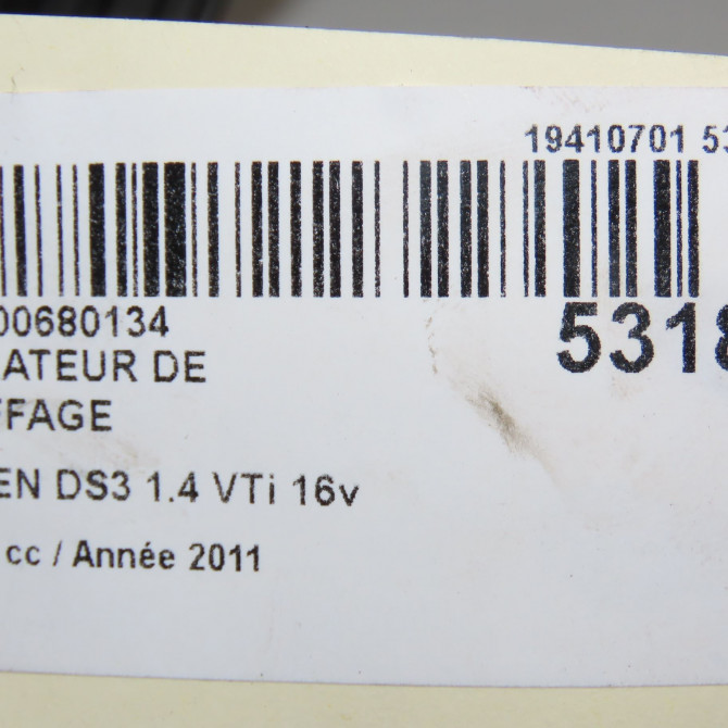 Ventilateur de chauffage occasion CITROEN DS3 Phase 1 11-2009->03-2014 1.4 VTi 16v 95ch 6441CS 8