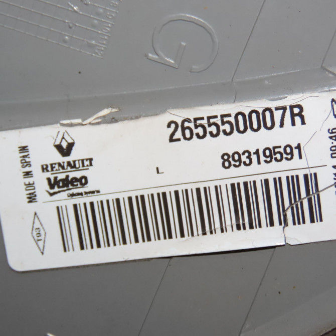 Feu arrière gauche occasion RENAULT MEGANE III Phase 3 10-2013->... 265550007R 4