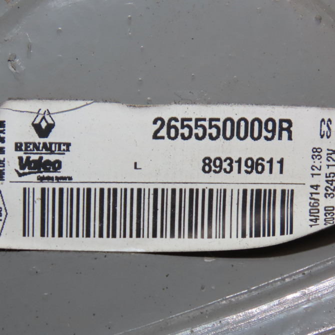 Feu arrière interieur gauche occasion RENAULT MEGANE III Phase 3 10-2013->... 265550009R 4