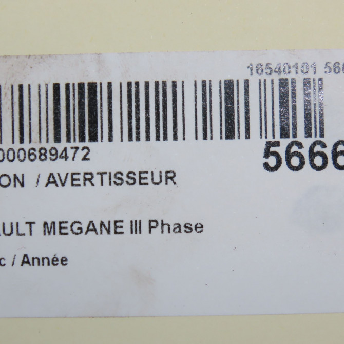 Klaxon  / avertisseur occasion RENAULT MEGANE III Phase 3 10-2013->... 256106284R 5