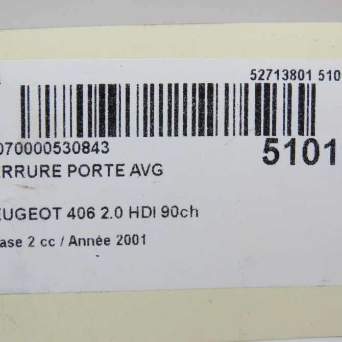 Serrure porte avg occasion PEUGEOT 406 Phase 2 04-1999->04-2004 2.0 HDI 90ch 9135H8 6