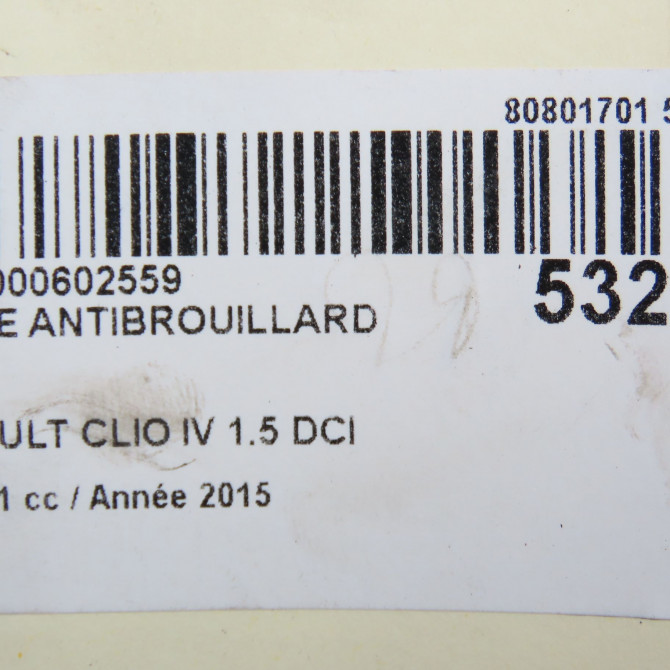 Phare antibrouillard avant droit occasion RENAULT CLIO IV Phase 1 07-2012->... 1.5 DCI 90ch 261500097R 6