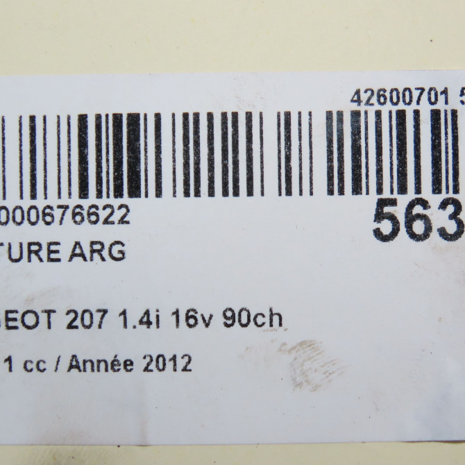 Ceinture arrière gauche occasion PEUGEOT 207 Phase 1 04-2006->06-2013 1.4i 16v 90ch 8975XR 6