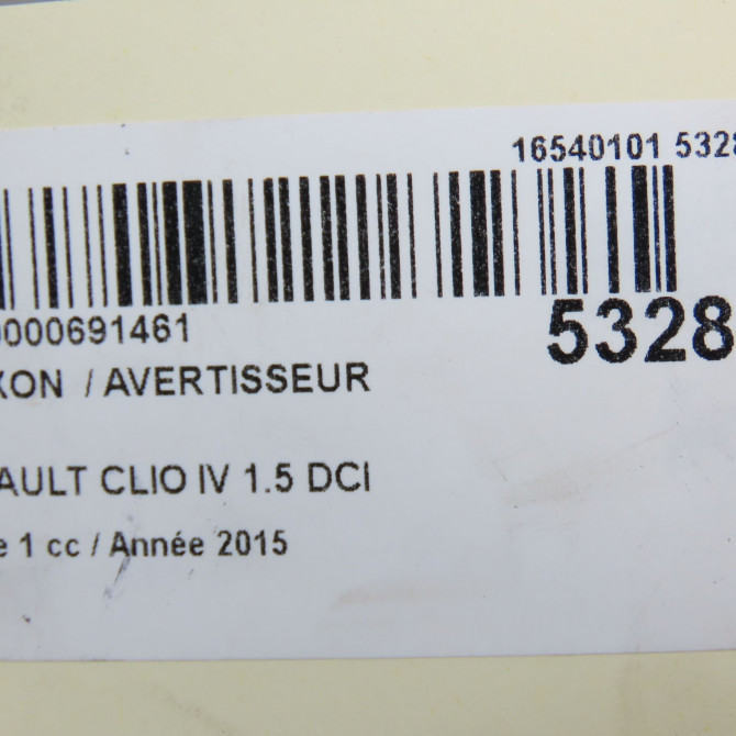 Klaxon  / avertisseur occasion RENAULT CLIO IV Phase 1 07-2012->... 1.5 DCI 90ch 256104200R 7